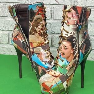 Colorful Women's Lace-Up Ankle Boots